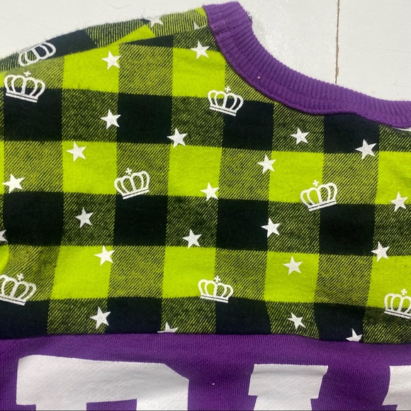 Baby Doll Vintage Japanese Brand Y2K Green Purple Checkered Streetwear Size M - Picture 4 of 13